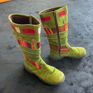 Leather suede boots handmade in Peru. Size 8 1/2 - 9